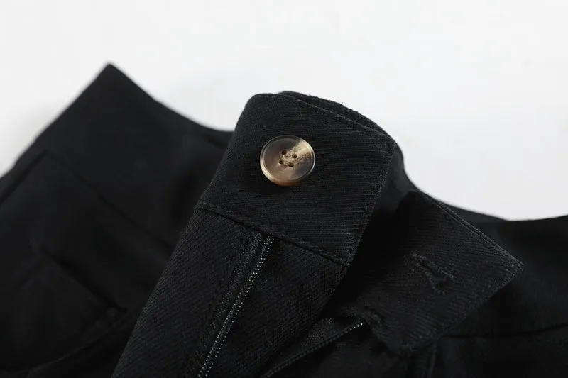 Minimalist Style High Rise Drawstring Waisted Pleated Trousers
