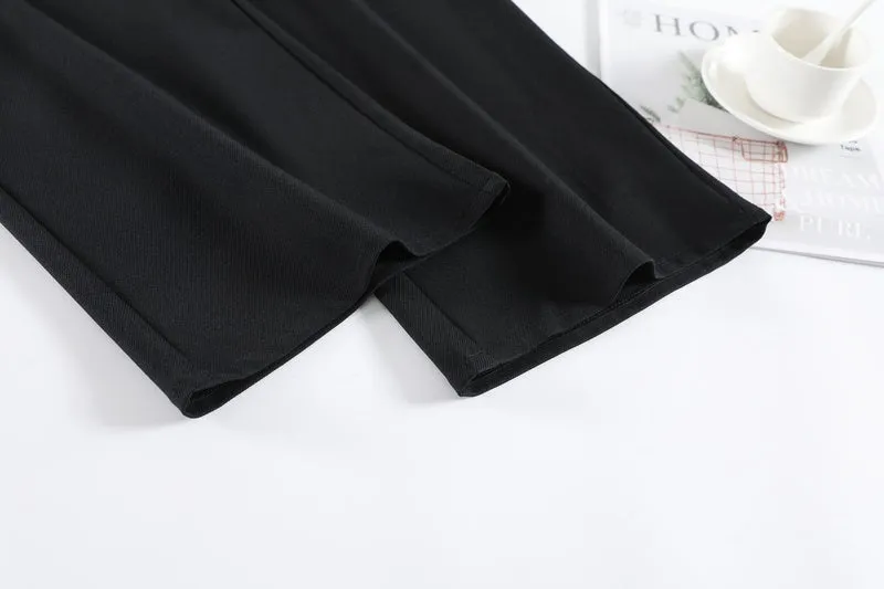 Minimalist Style High Rise Drawstring Waisted Pleated Trousers