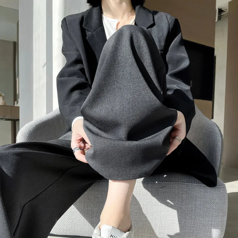 Minimalist Style High Rise Drawstring Waisted Pleated Trousers