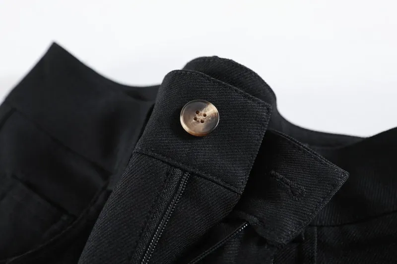 Minimalist Style High Rise Drawstring Waisted Pleated Trousers