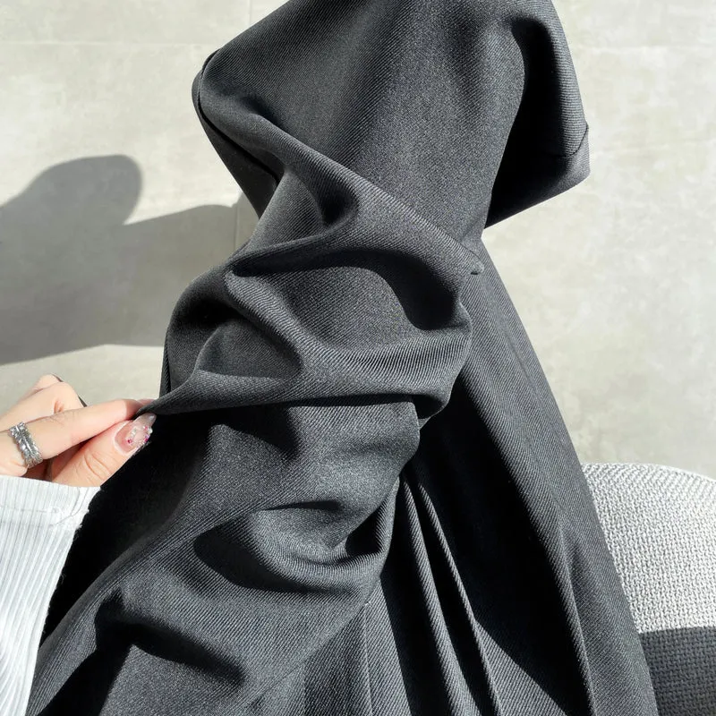 Minimalist Style High Rise Drawstring Waisted Pleated Trousers