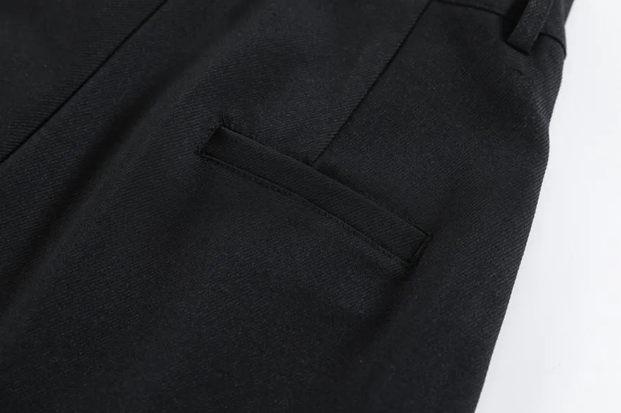 Minimalist Style High Rise Drawstring Waisted Pleated Trousers