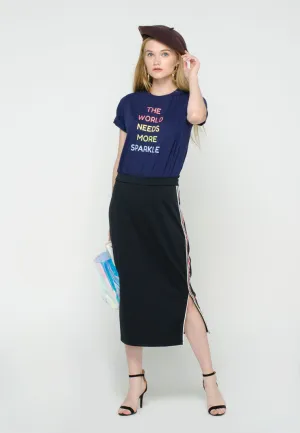 Mix Polyester Midi Skirt