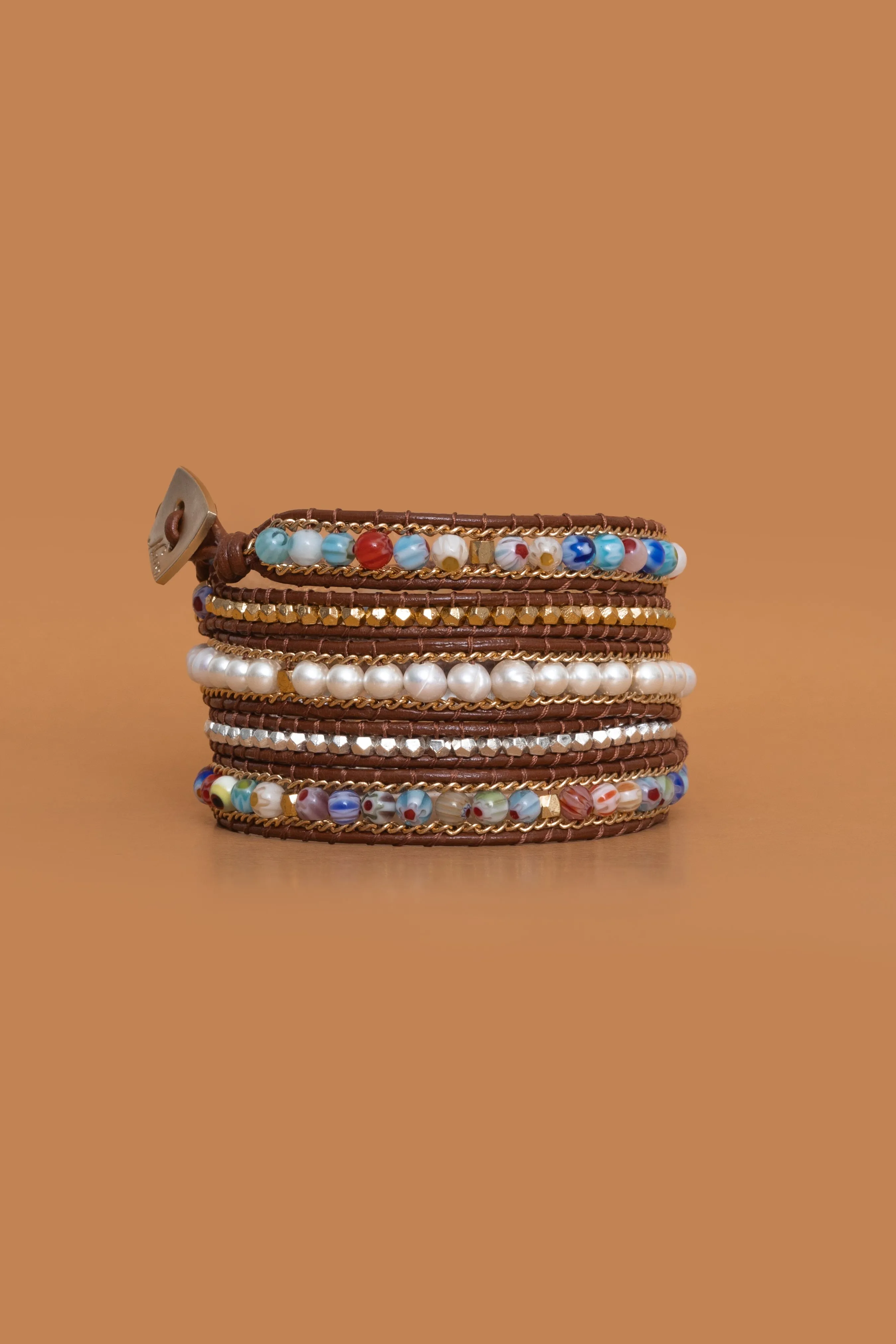 Mixed Stone Caramel Five Layer Wrap