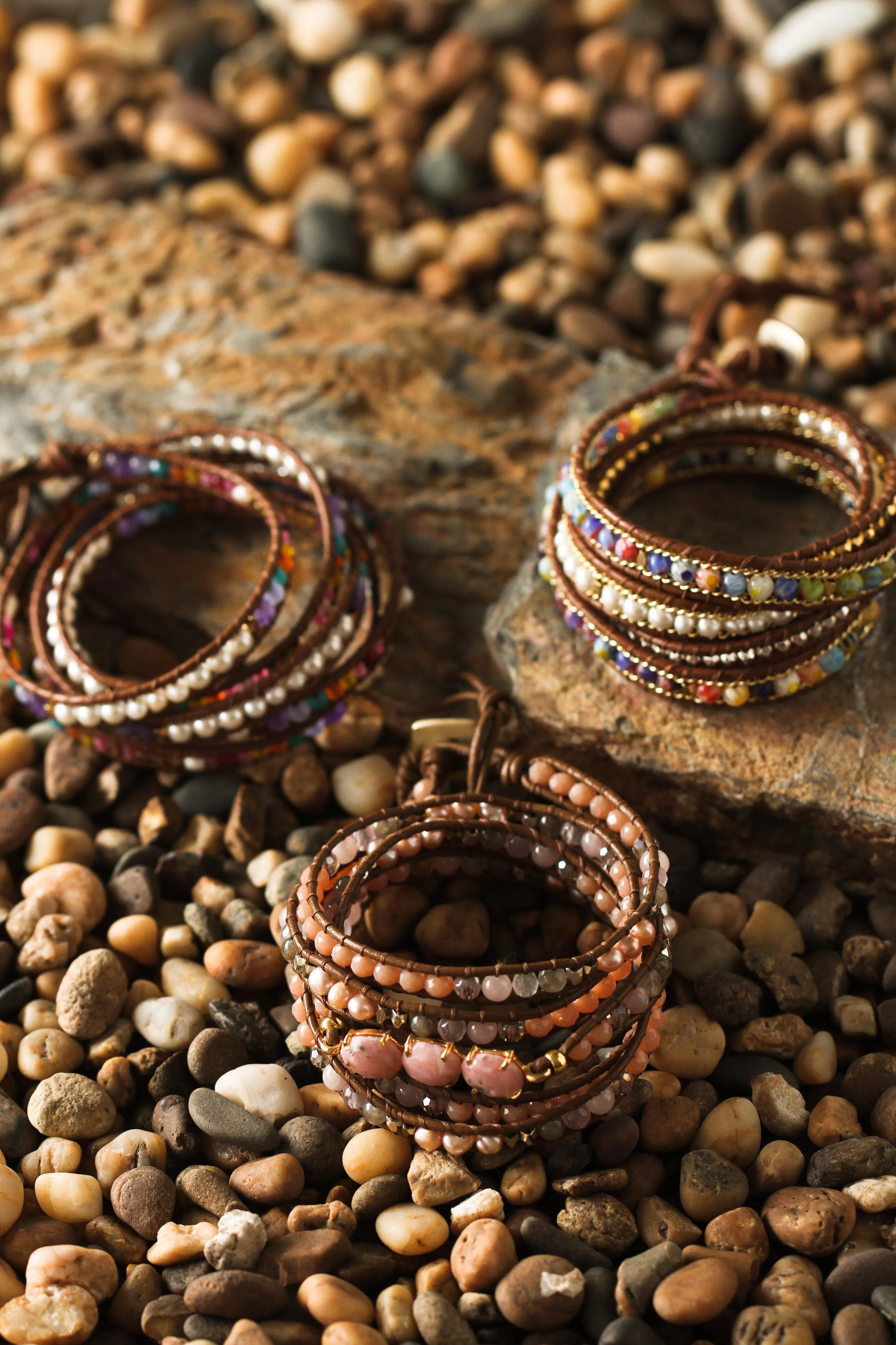 Mixed Stone Caramel Five Layer Wrap