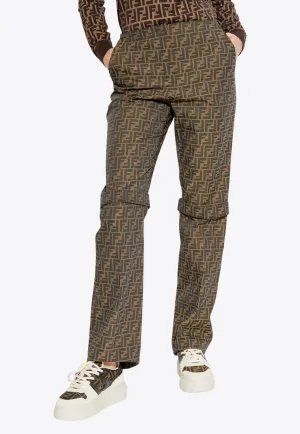 Monogram Print Casual Pants