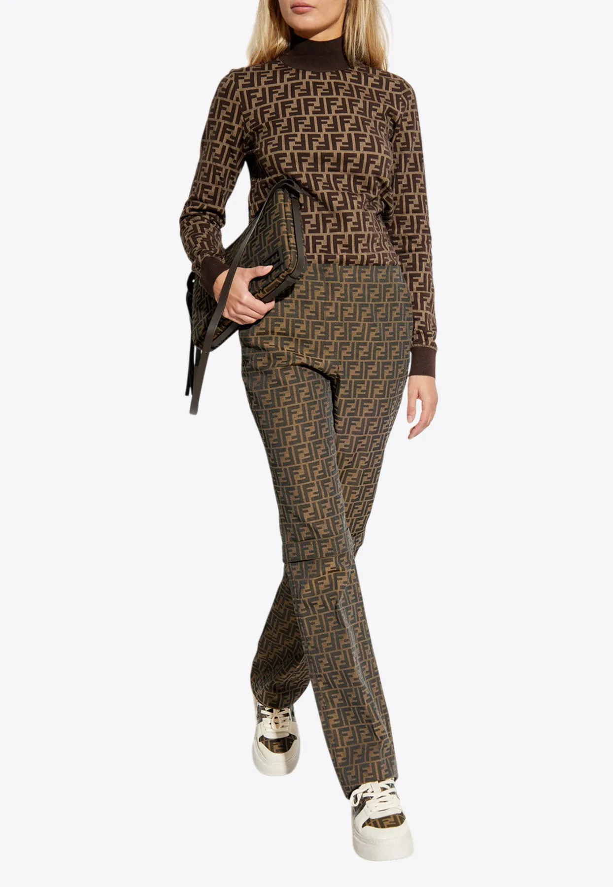 Monogram Print Casual Pants