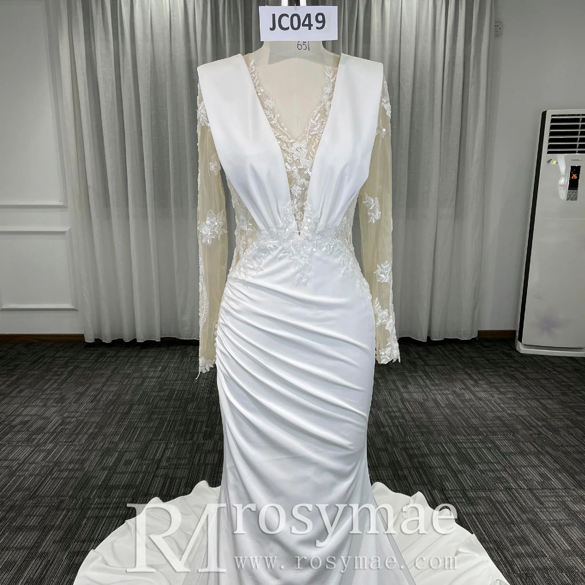 Most Beautiful Mermaid Wedding Dresses with Sheer Long Sleeve