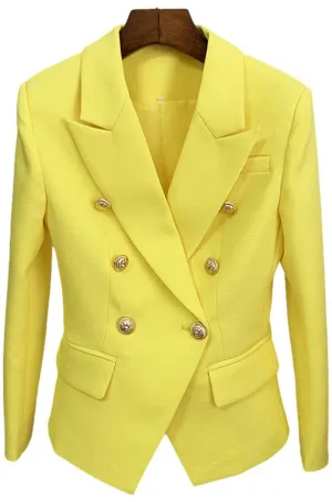 Nadia Yellow Double Breasted Blazer