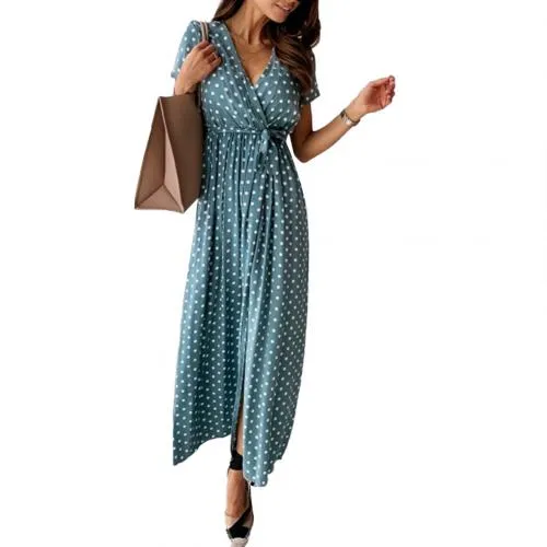 Nayeli® | Long wrap dress with dots