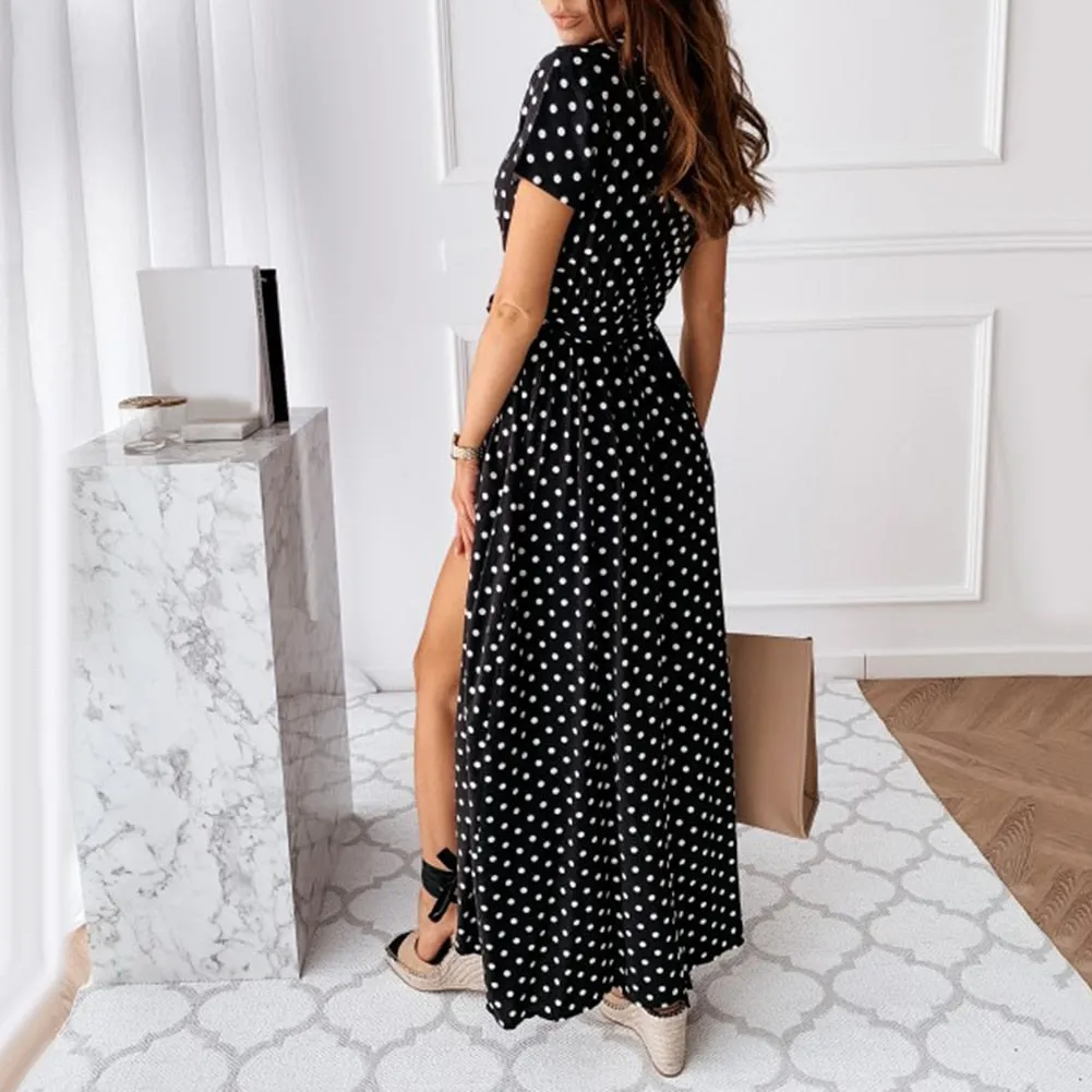 Nayeli® | Long wrap dress with dots