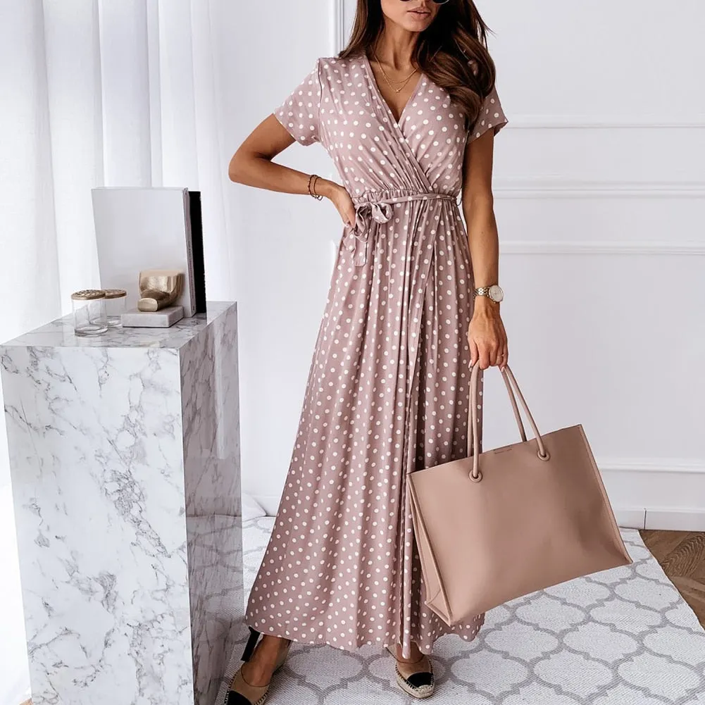 Nayeli® | Long wrap dress with dots