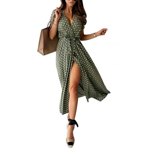 Nayeli® | Long wrap dress with dots
