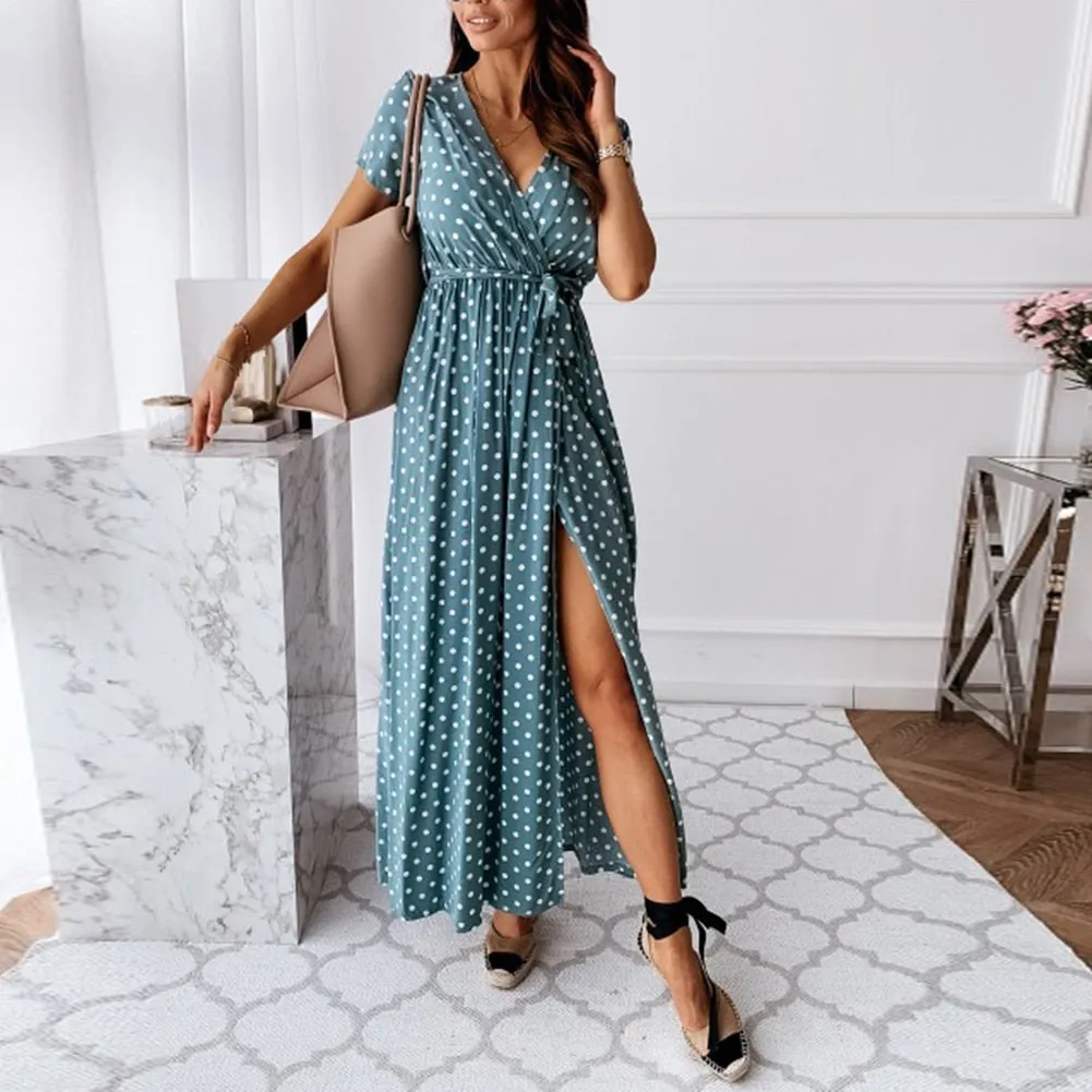 Nayeli® | Long wrap dress with dots