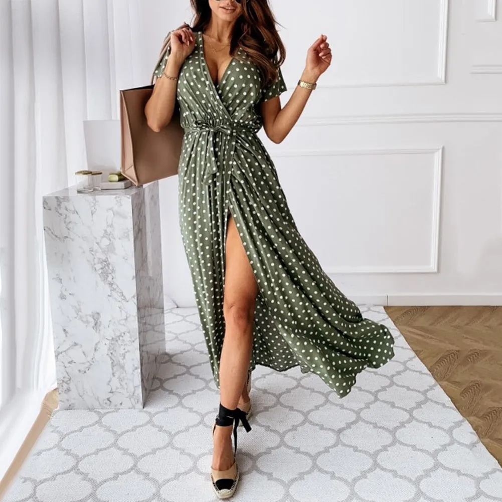 Nayeli® | Long wrap dress with dots
