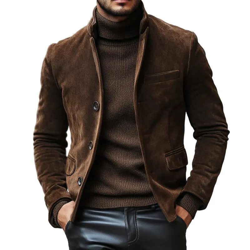 Nicholas - Suede slim fit blazer for men