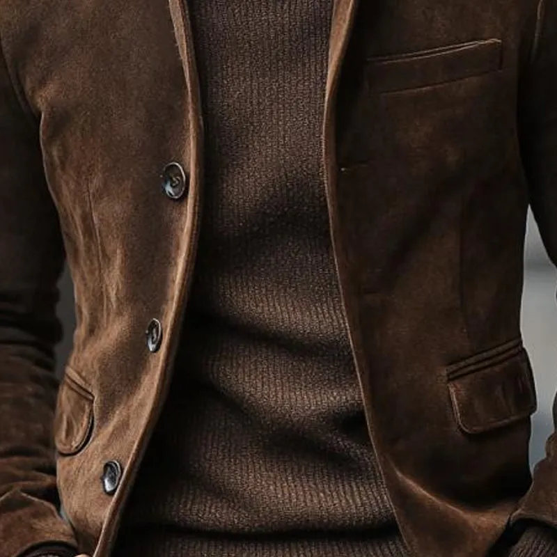 Nicholas - Suede slim fit blazer for men