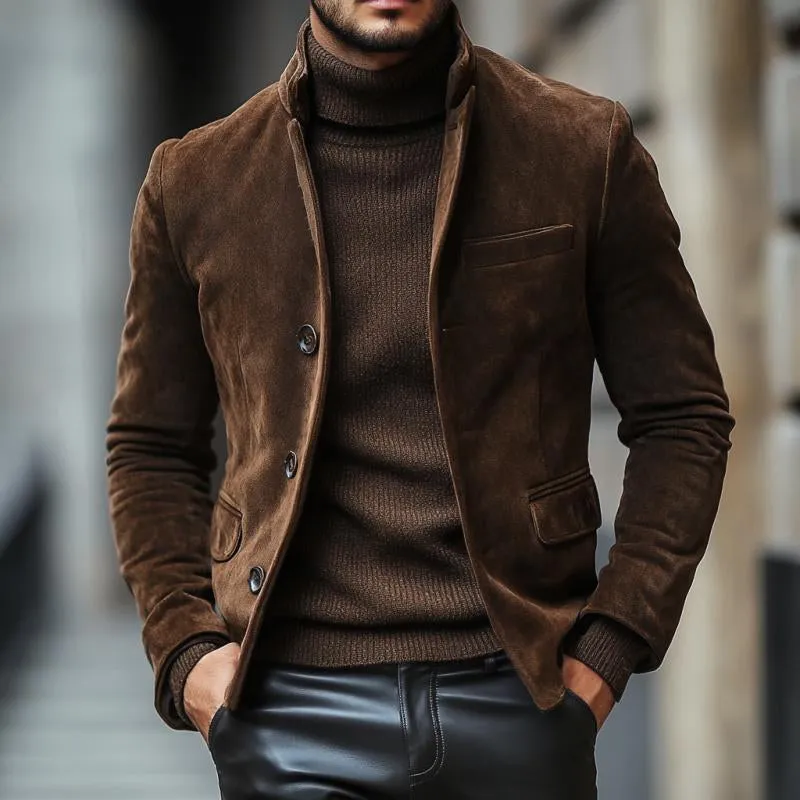 Nicholas - Suede slim fit blazer for men
