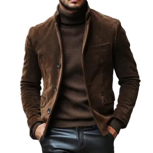 Nicholas - Suede slim fit blazer for men