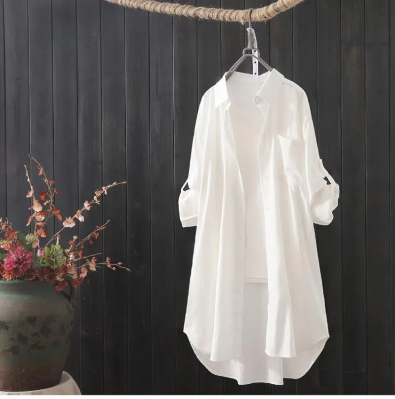 Obsidian Phoenix Women’s White Midi Shirt