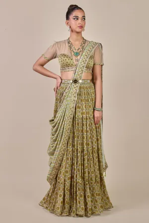 Olive Yellow Skirt Set