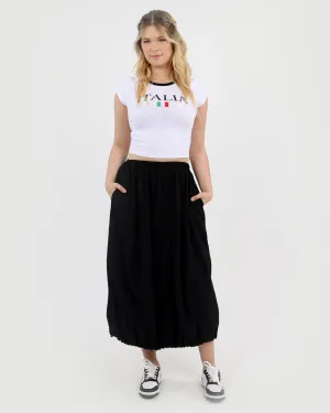 Parachute Draw-cord Midi Skirt