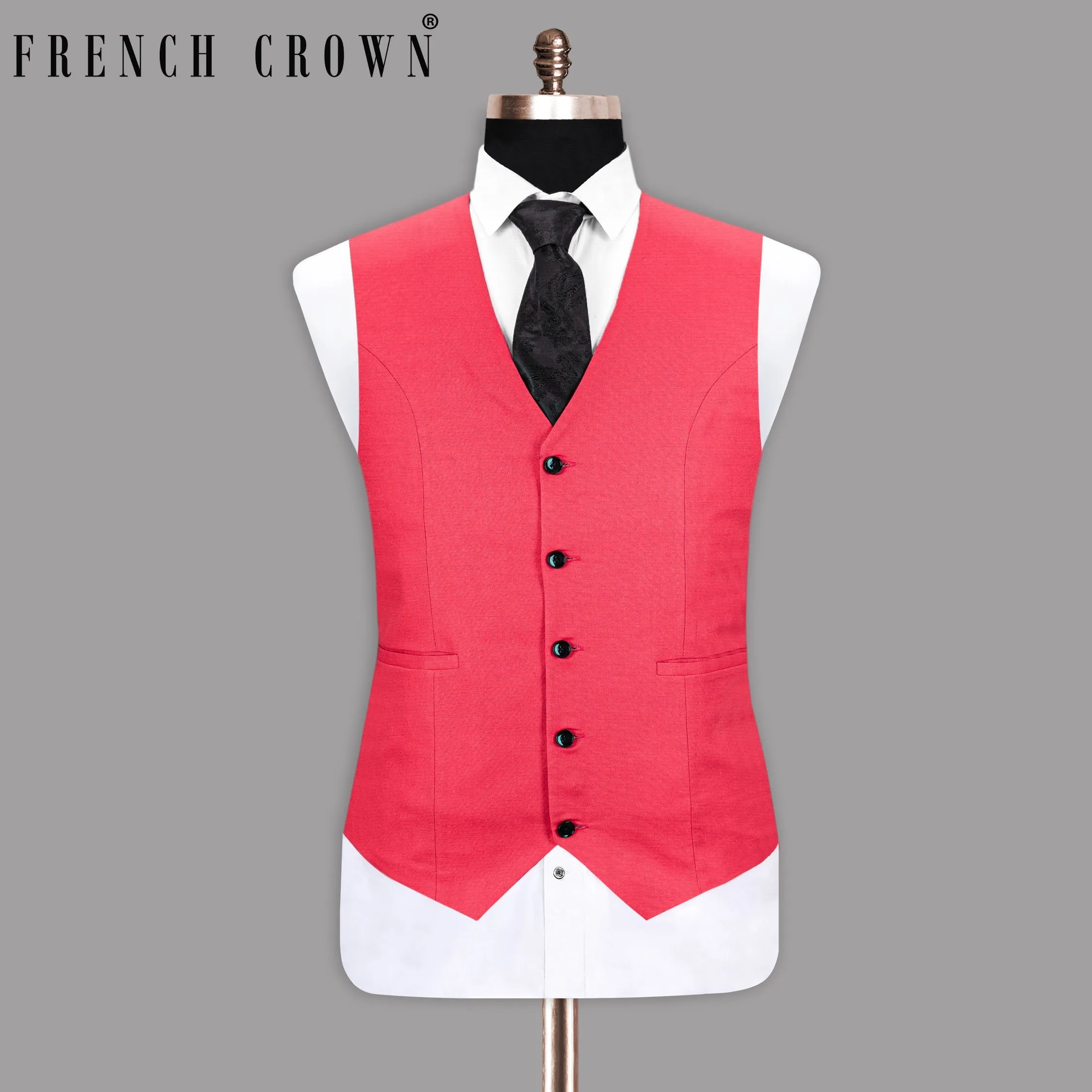 Peach Luxurious Linen Sports Waistcoat