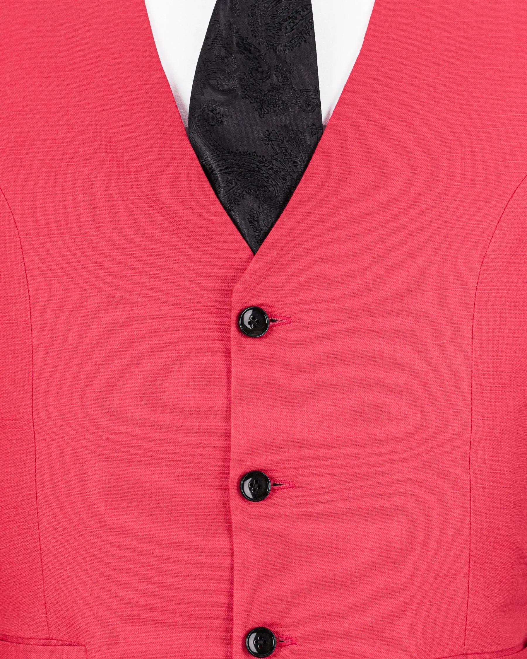 Peach Luxurious Linen Sports Waistcoat