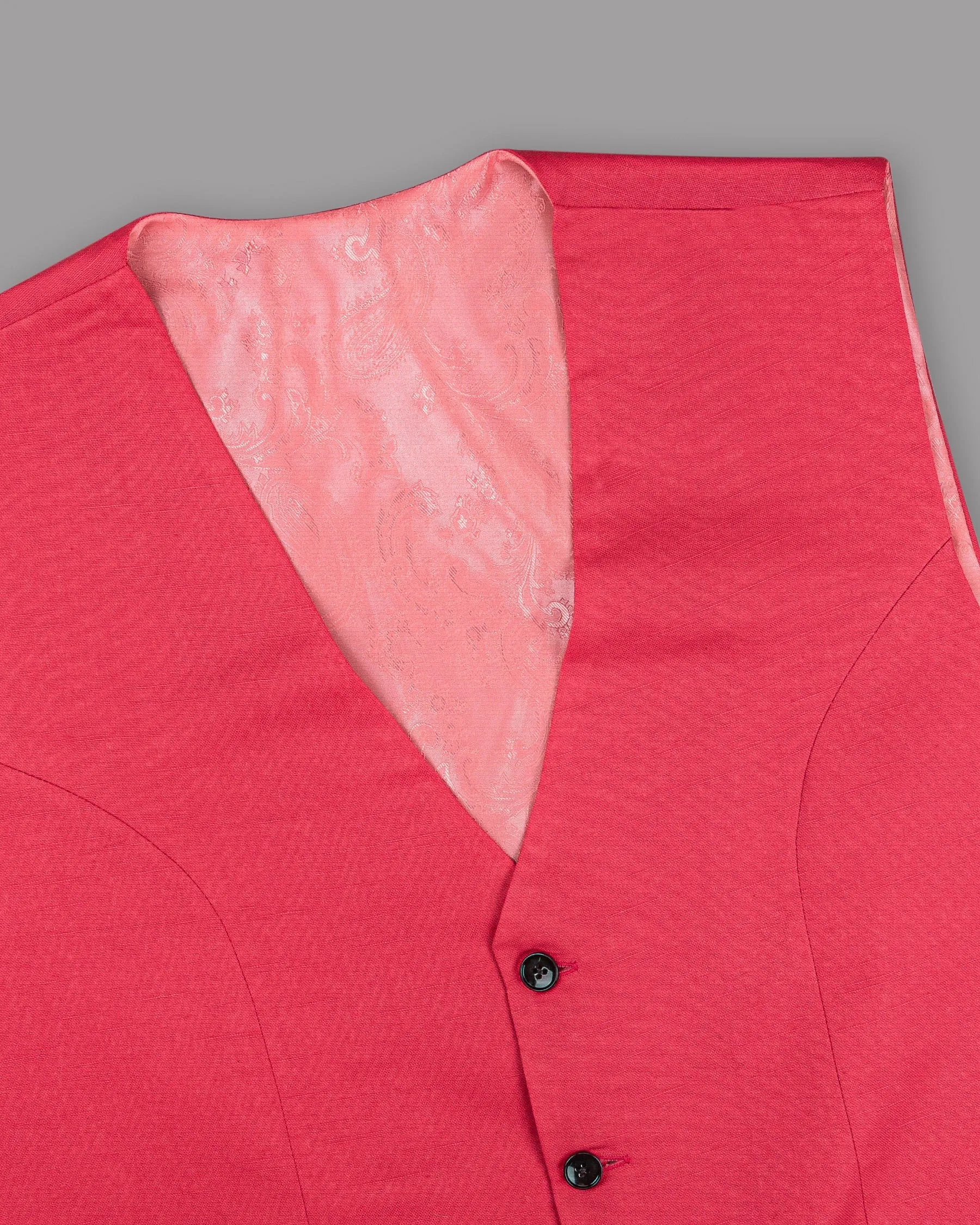 Peach Luxurious Linen Sports Waistcoat