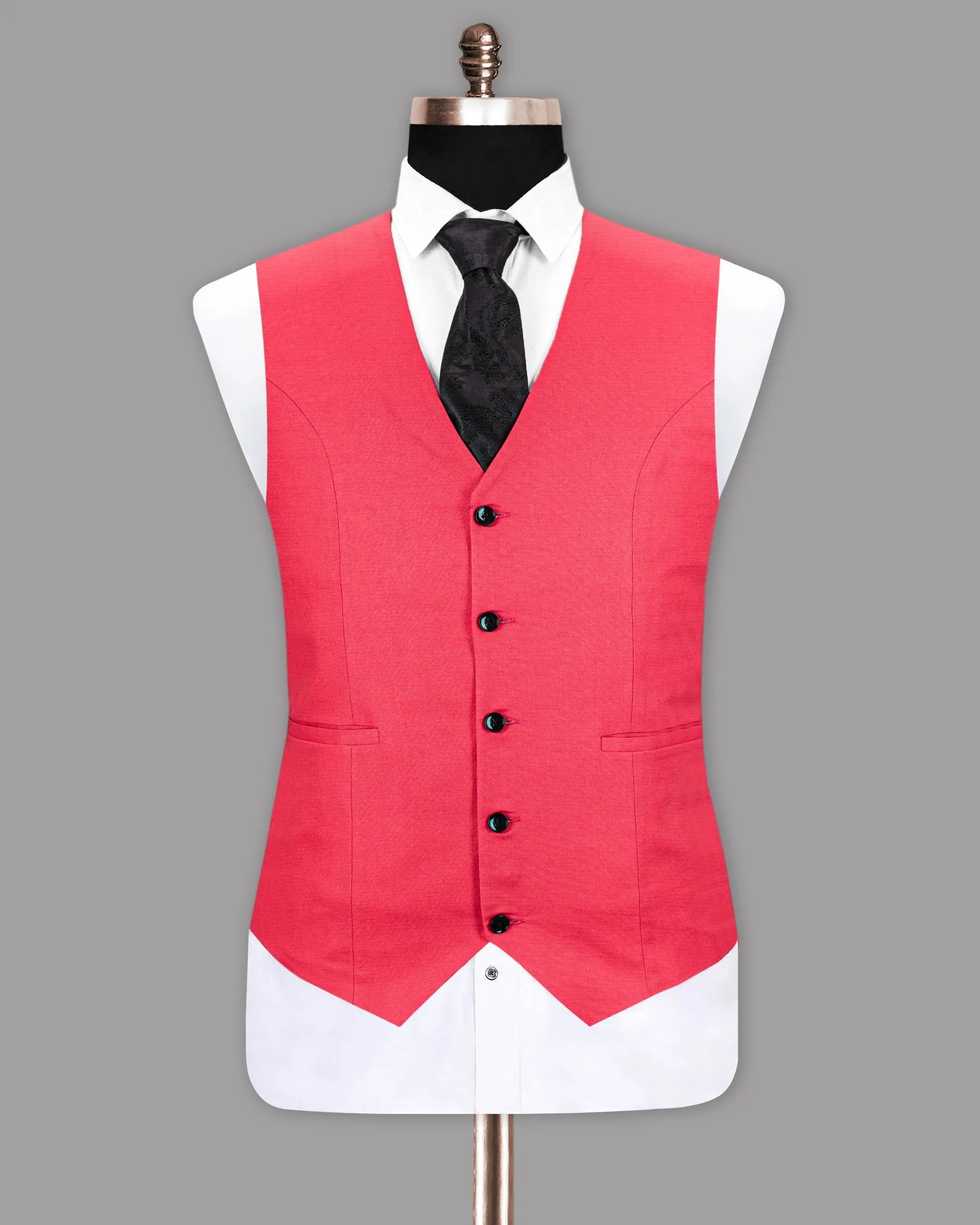 Peach Luxurious Linen Sports Waistcoat