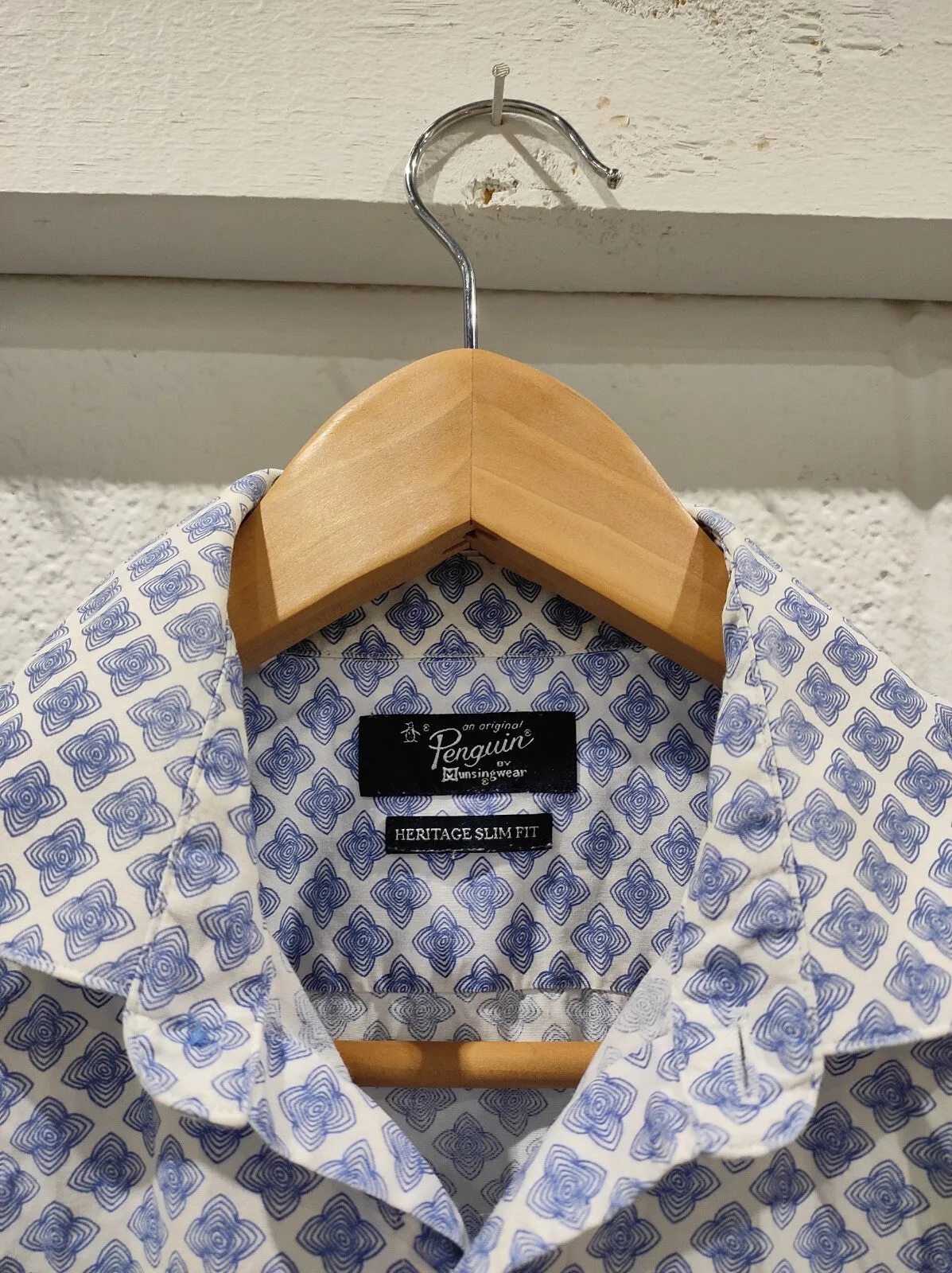 Penguin Shirt Men's Blue Heritage Slim Fit Dress Button Up Long Sleeve