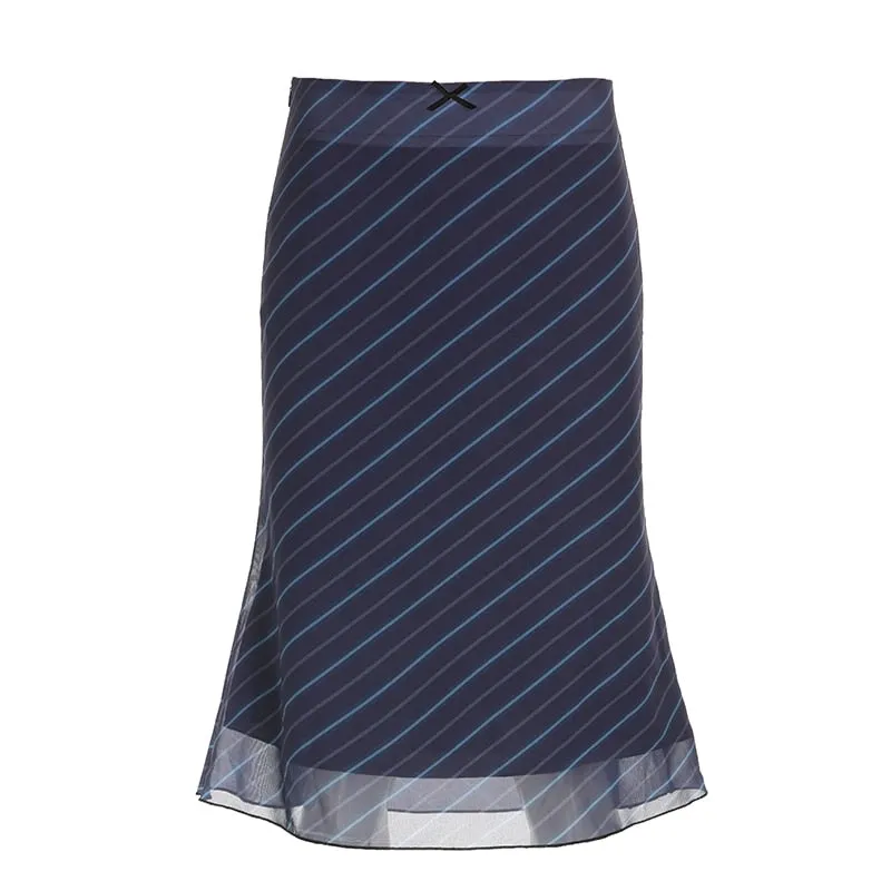 Pia Plaid Midi Skirt