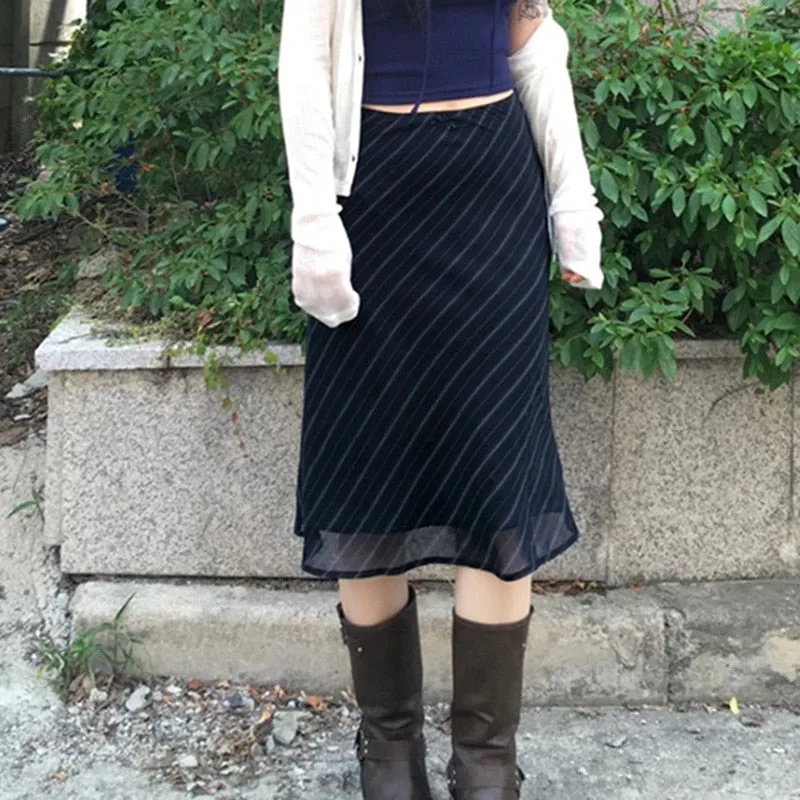 Pia Plaid Midi Skirt