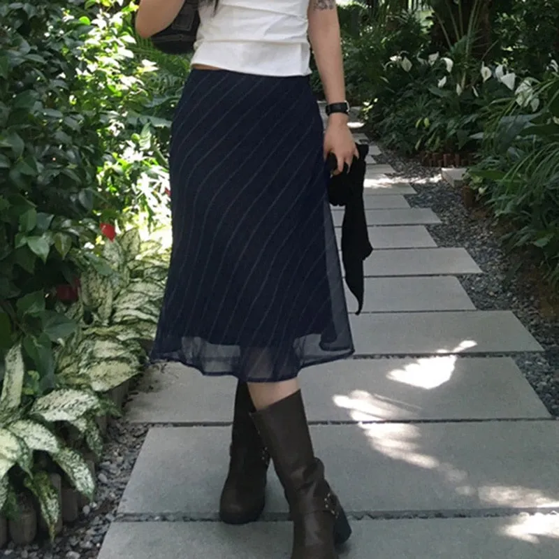 Pia Plaid Midi Skirt