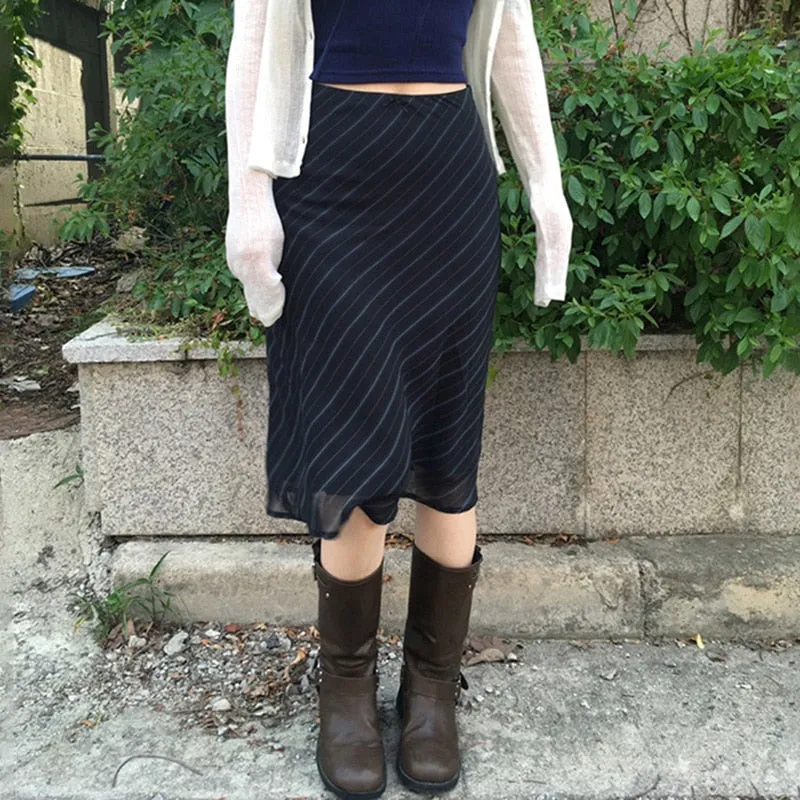 Pia Plaid Midi Skirt