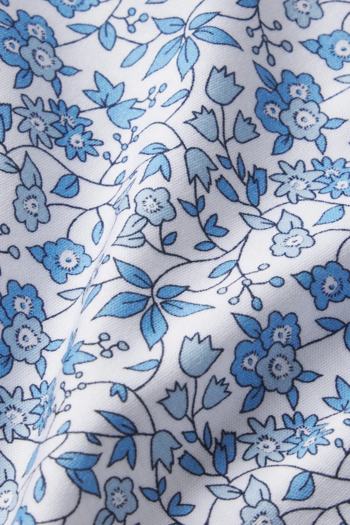 Pima Crew Long Sleeve Bundle in Delft Blue Garden Floral