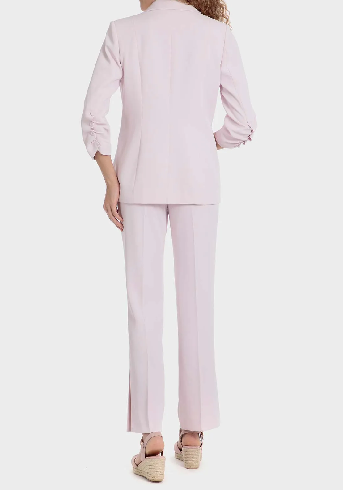 Pink blazer with gathered cuffs - Pink