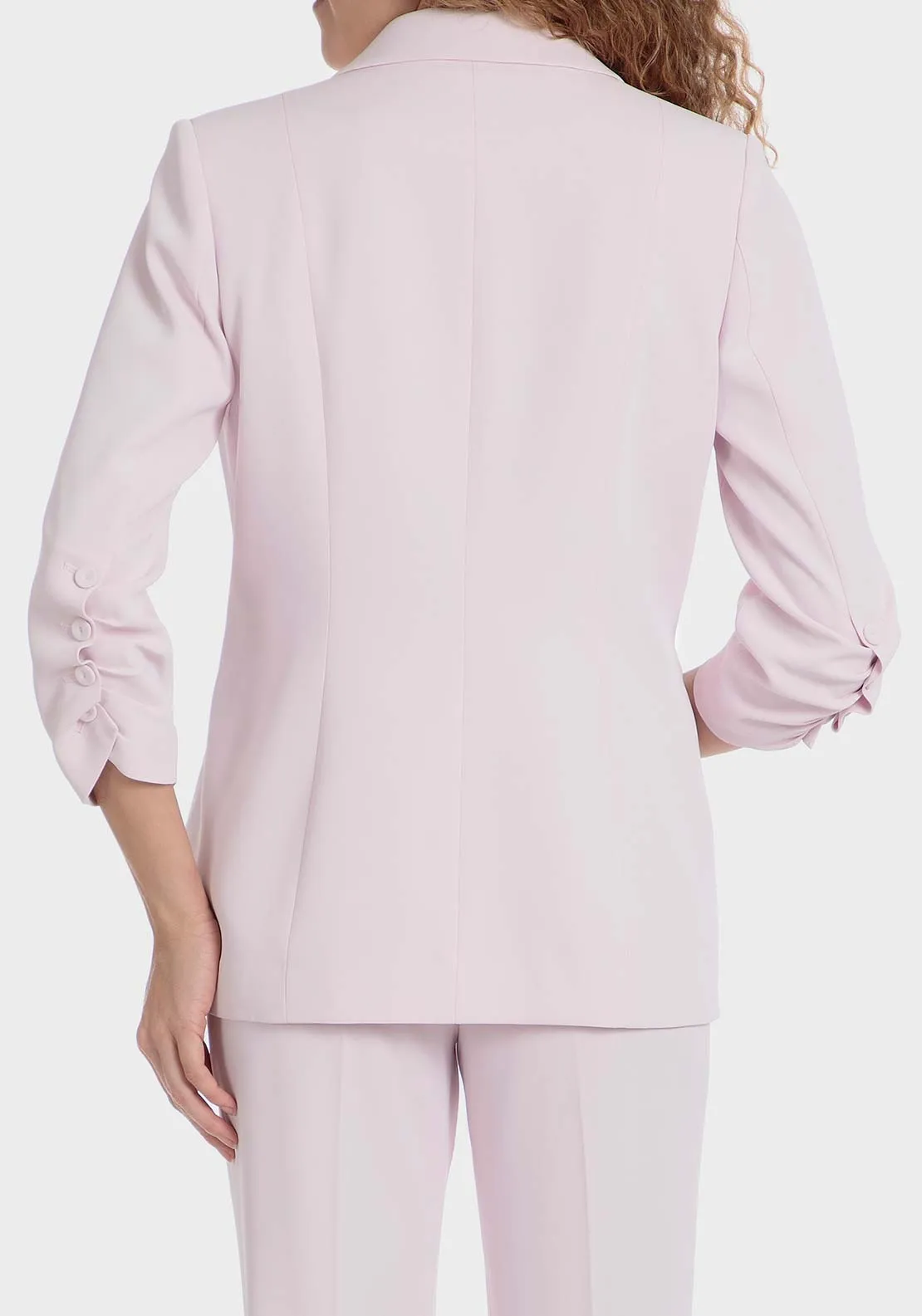 Pink blazer with gathered cuffs - Pink