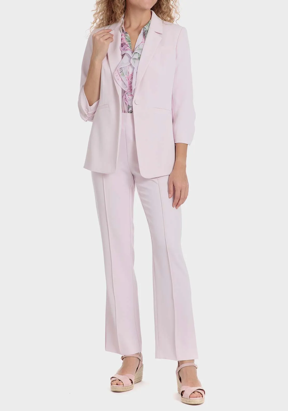 Pink blazer with gathered cuffs - Pink