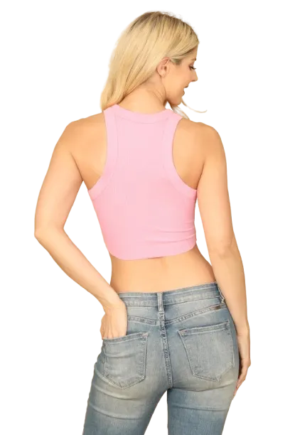 Pink Core Tank Ribbed Crop Top - Pack of 5