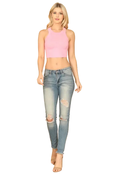 Pink Core Tank Ribbed Crop Top - Pack of 5