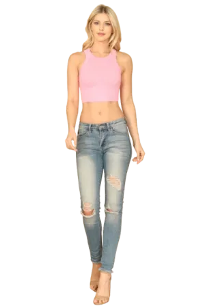 Pink Core Tank Ribbed Crop Top - Pack of 5