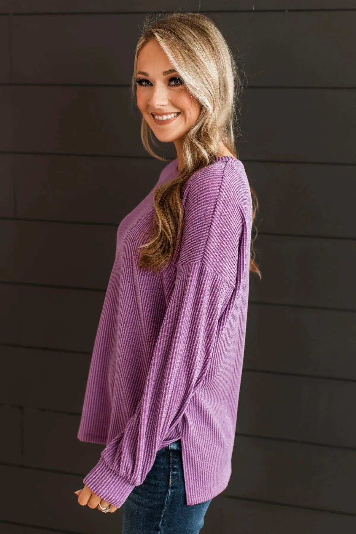 Pleased To Meet You Knit Top- Lavender
