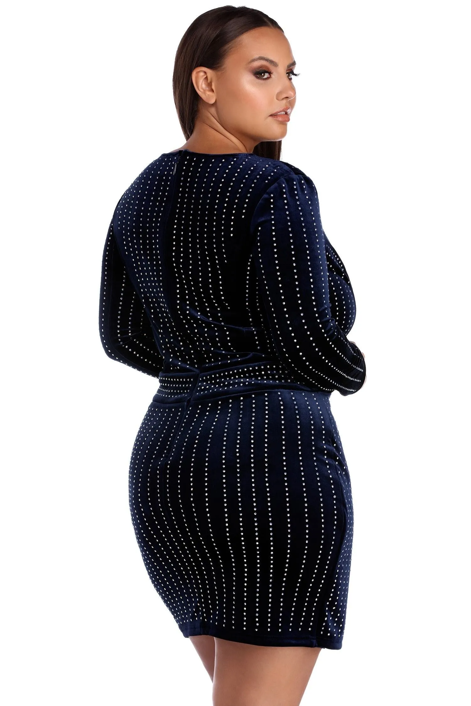 Plus Cassie Stylish Velvet Wrap Dress