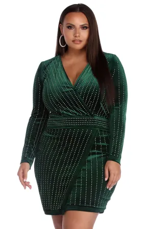 Plus Cassie Stylish Velvet Wrap Dress