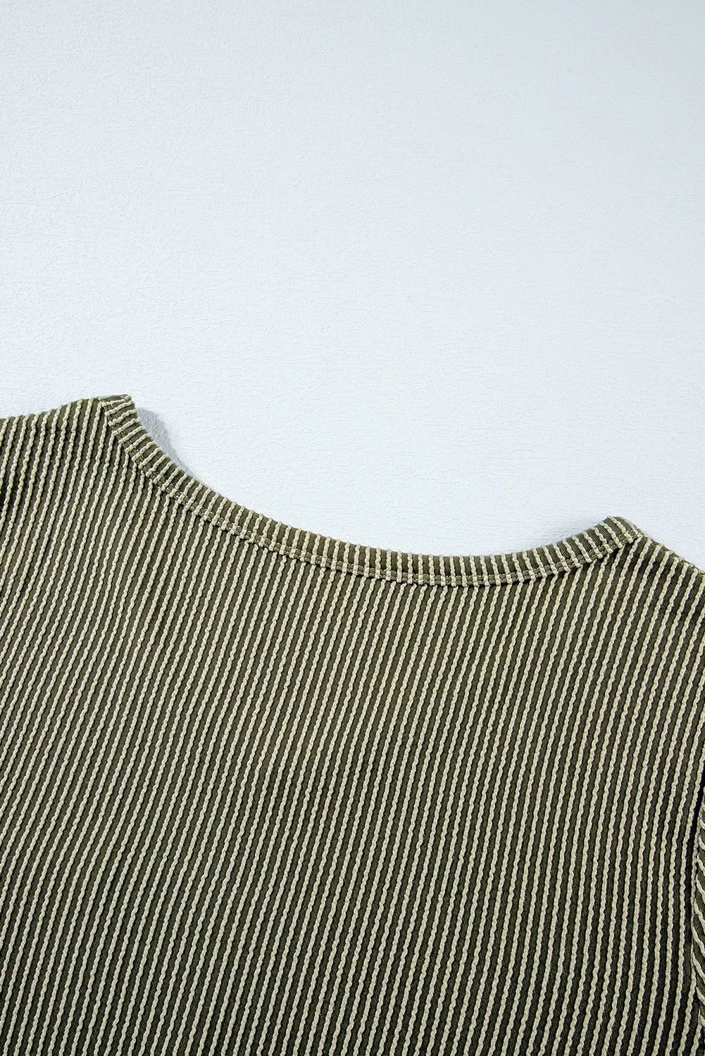 Plus Size Corded Patch Pocket Tee