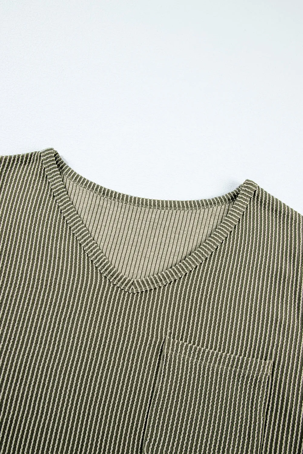 Plus Size Corded Patch Pocket Tee