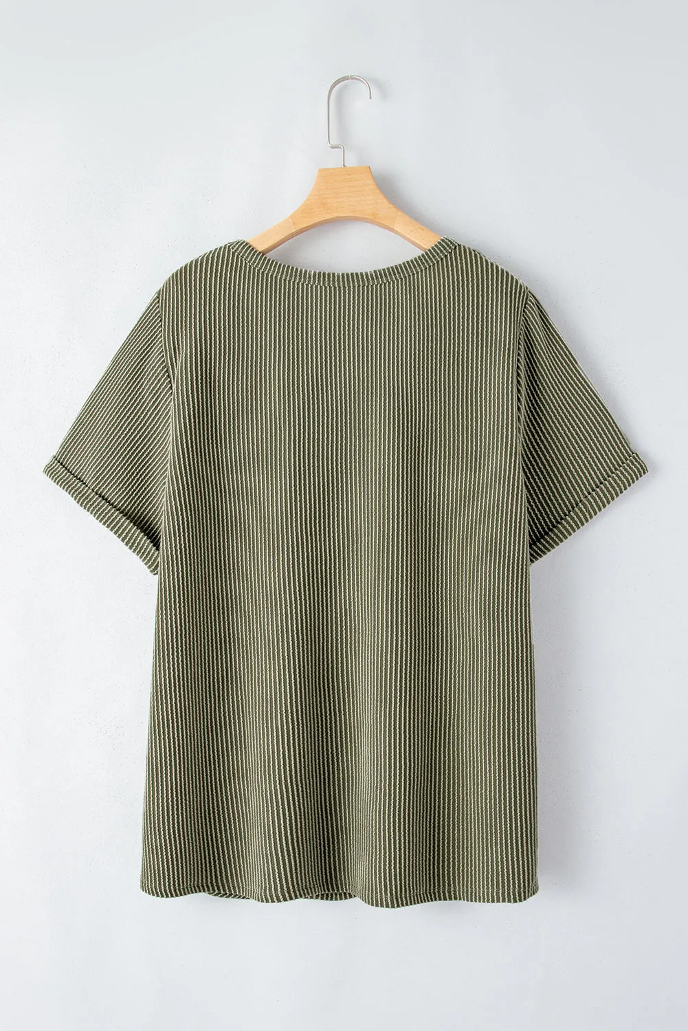 Plus Size Corded Patch Pocket Tee