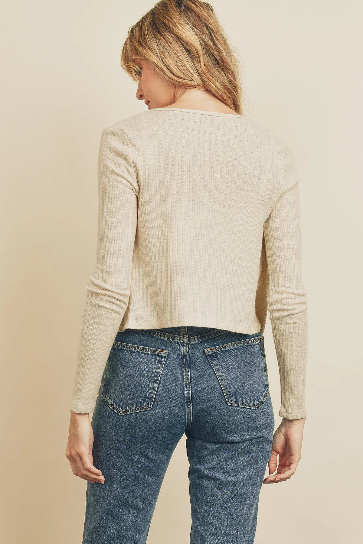 Pointelle Tie-Front Cami   Cardigan Set