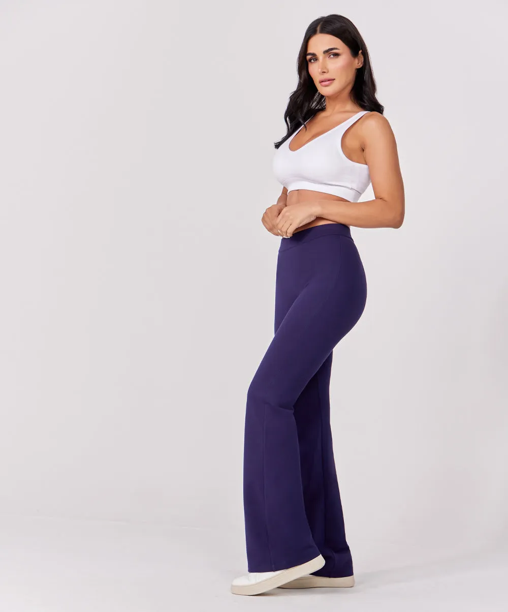 Ponte Flared Navy Blue Pant